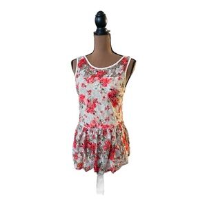 Blue Orange Flpral Top Size Small   #B138